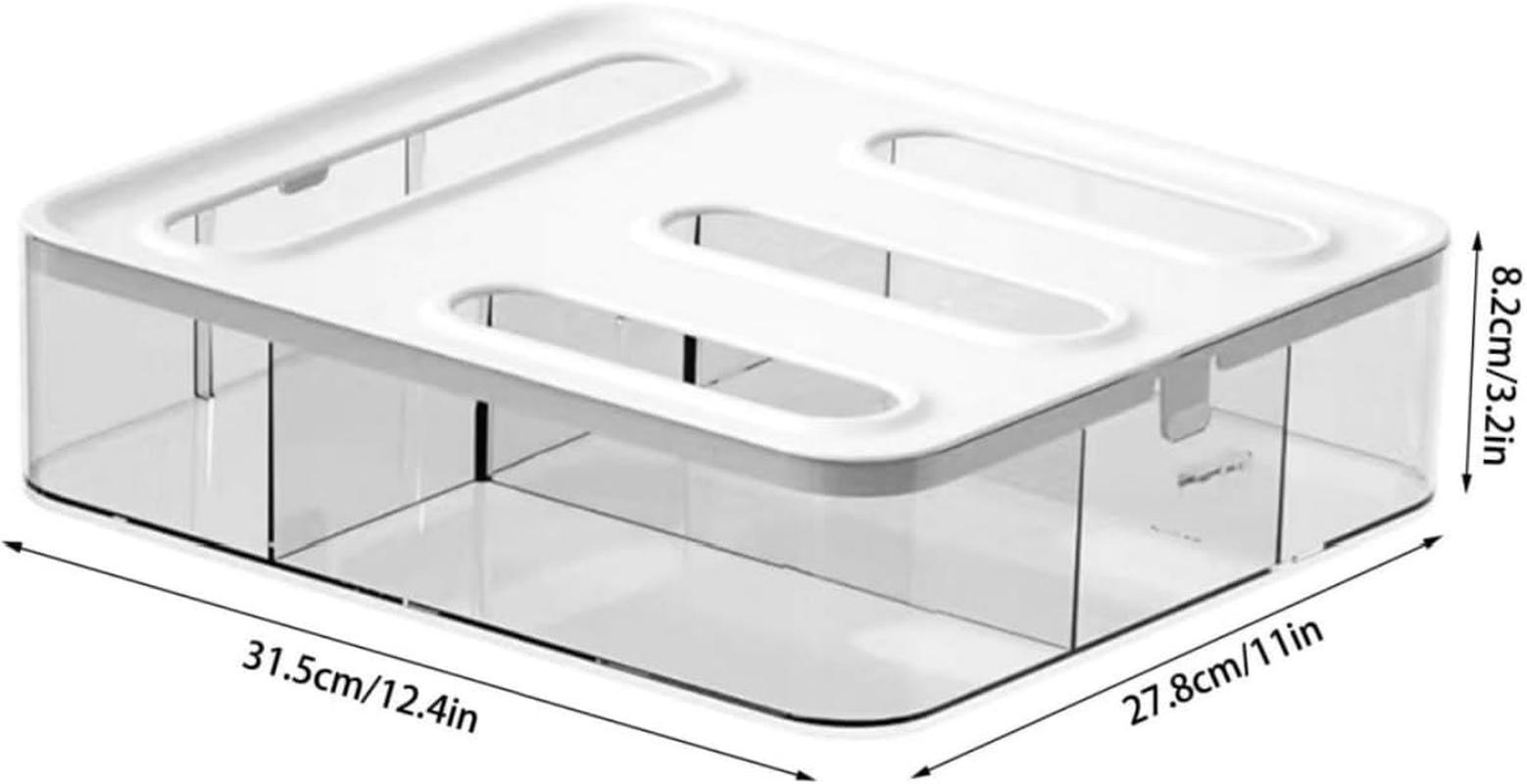 9SHOME Acrylic Ziplock Bag Organiser, Reusable 4 in 1 Storage Bag Organizer, Kitchen Drawer Baggie Box, Food Bag Holder, Complicate with Gallon, Quart, Sandwich, Snack, and Slider Bags image number 5