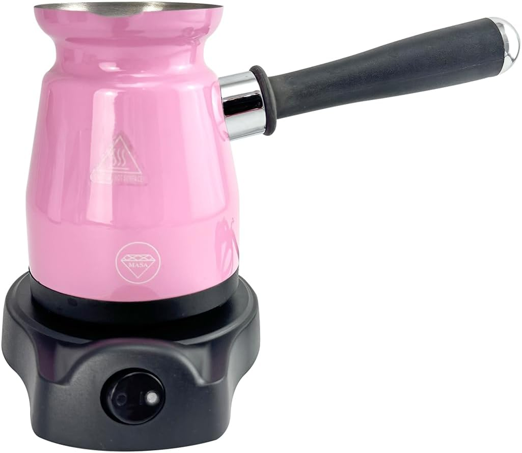 Mornest Electric Turkish Coffee Maker, Greek Coffee Pot with Patented Anti-Overflow Feature, 360 Degree Rotating Base, Portable Coffee for Home & Travel, Stainless, 4 Cups 200Ml (Purple)