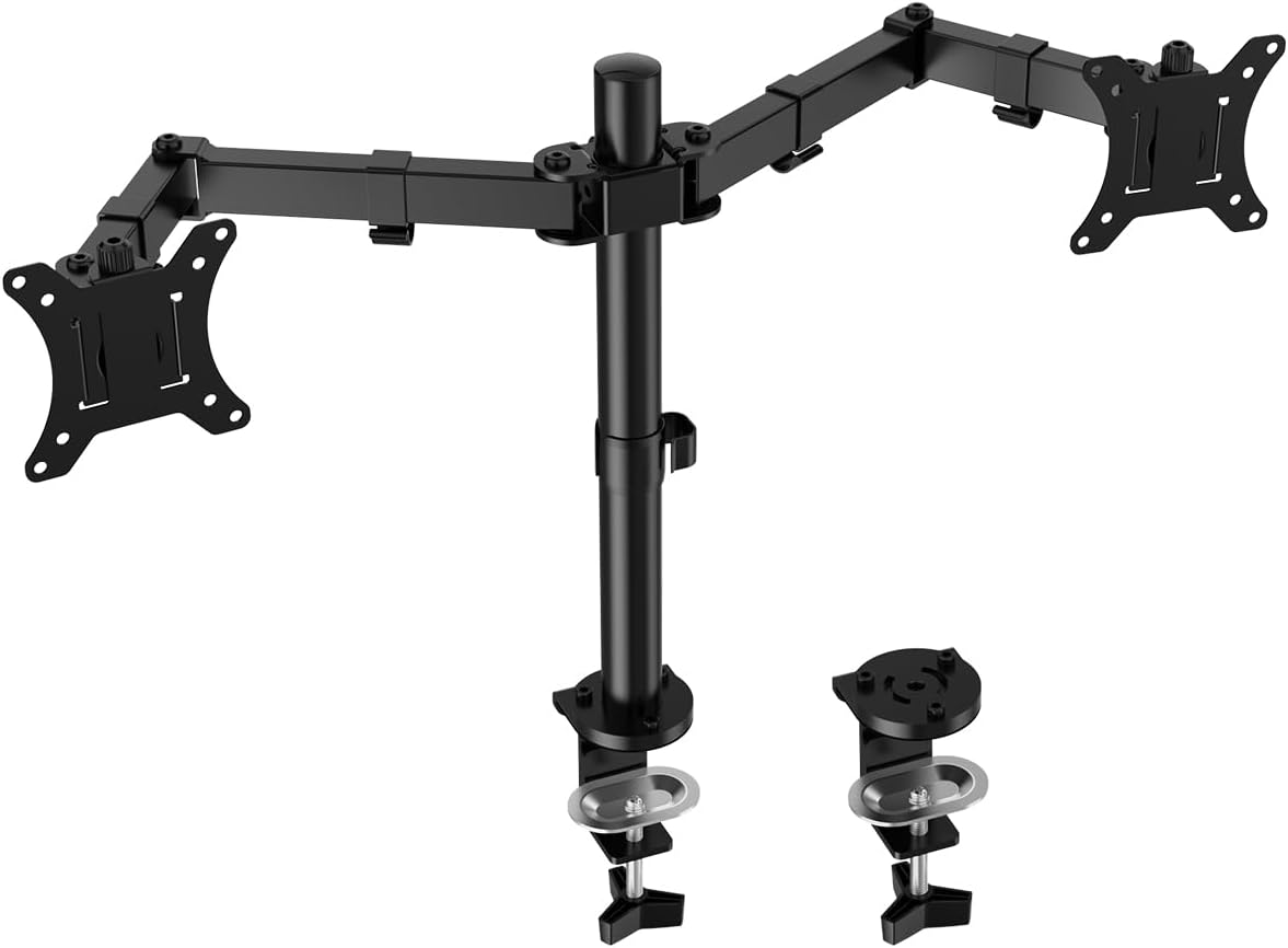 FORGING Mount Dual Monitor Desk Mount，Dual Monitor Stand for 2 Screens up to 30 Inches, 10Kg Capacity, Heavy-Duty Fully Adjustable Arms with Grommet Mount/C Clamp Mount image number 1