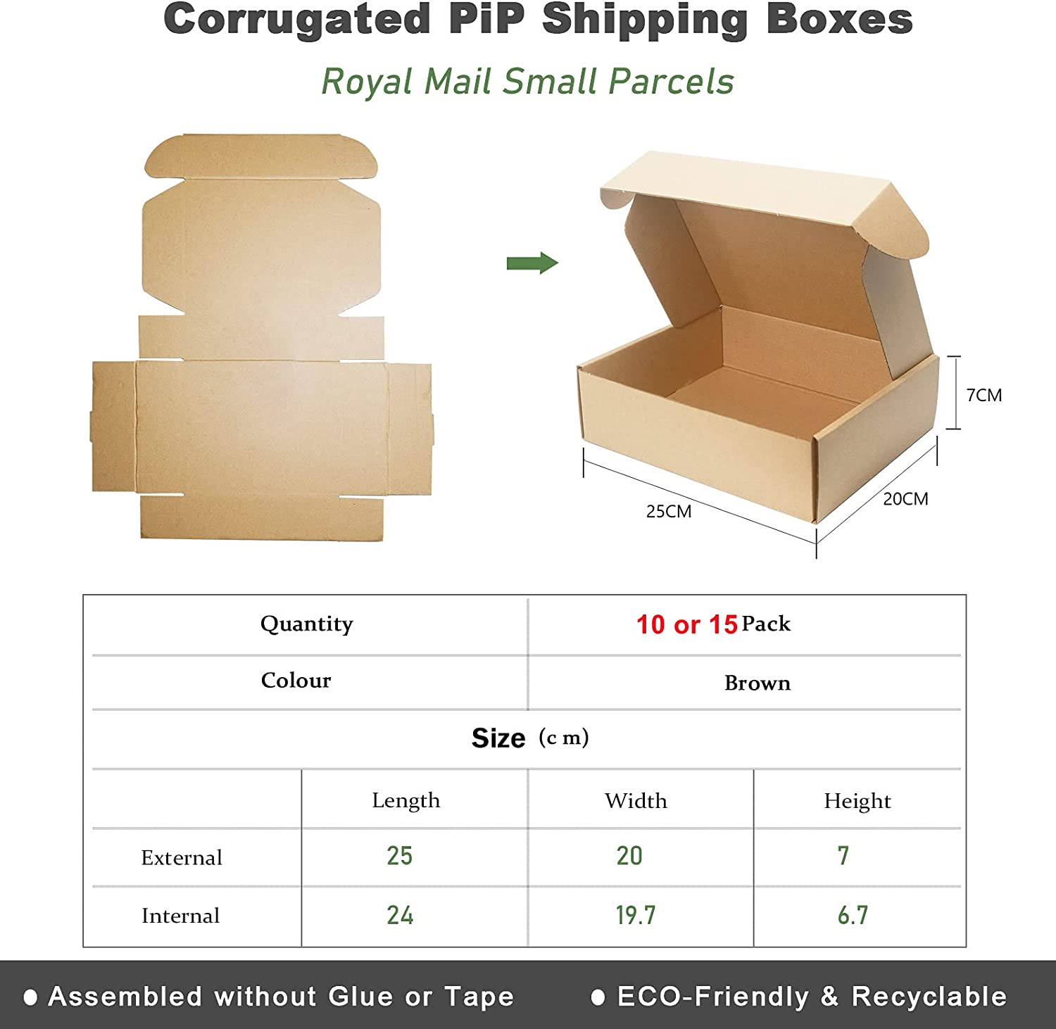 Corrugated Cardboard Shipping Boxes, 250X200X70Mm Small Parcel Boxes, Mailing Boxes for Business, Posting, Small Packet Shipping, Storing or Gift(Pack of 10)