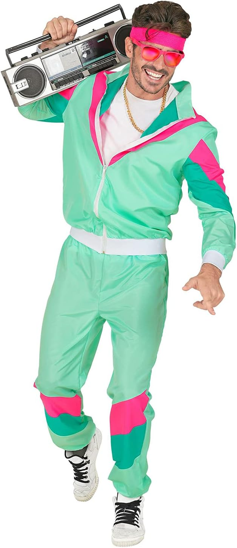 Widmann 97073 Costume Tuta Anni 80 L Pink #9707 image number 4