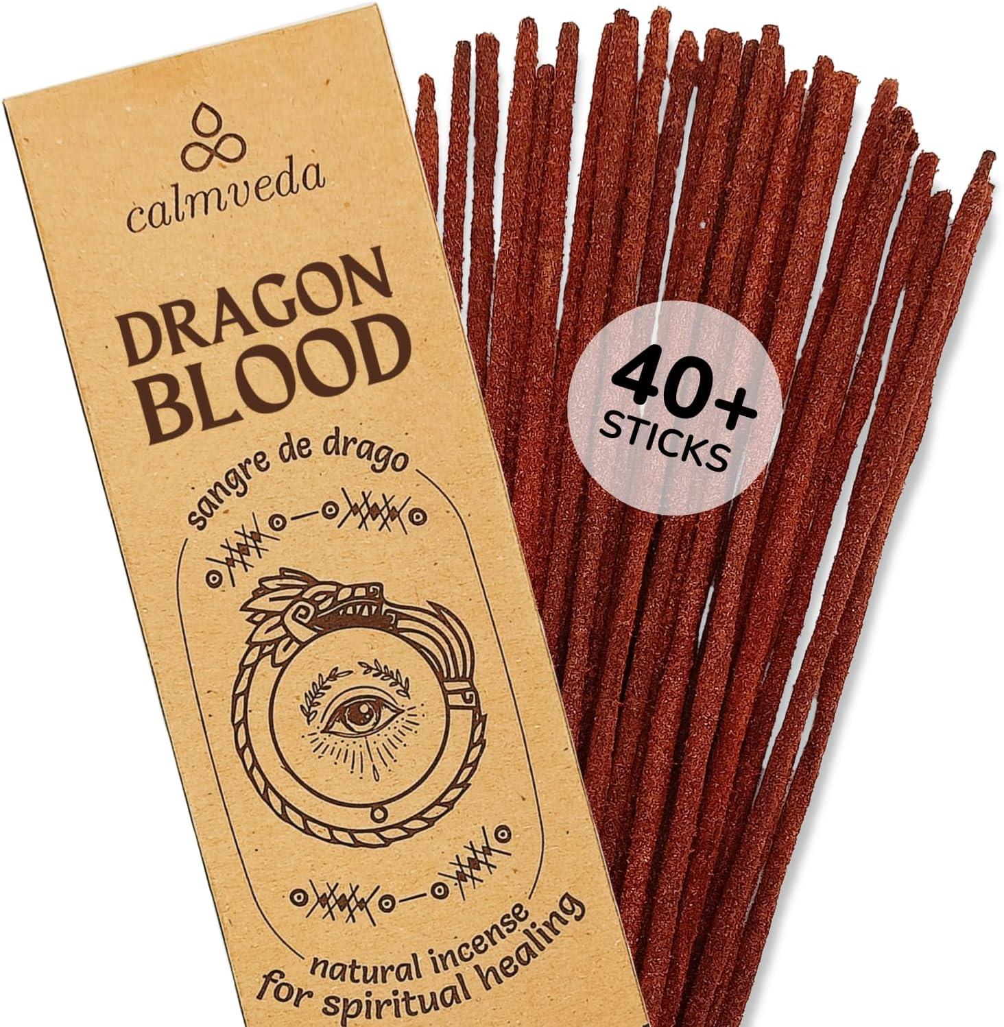 Potent Dragons Blood Incense Sticks - (40+Sticks 9 Inch) Thick Natural Resin Incense Clean Charcoal Free | Sweet Spicy & Ambery Smelling Protection Incense (Burn Time 45+ Mins) image number 1