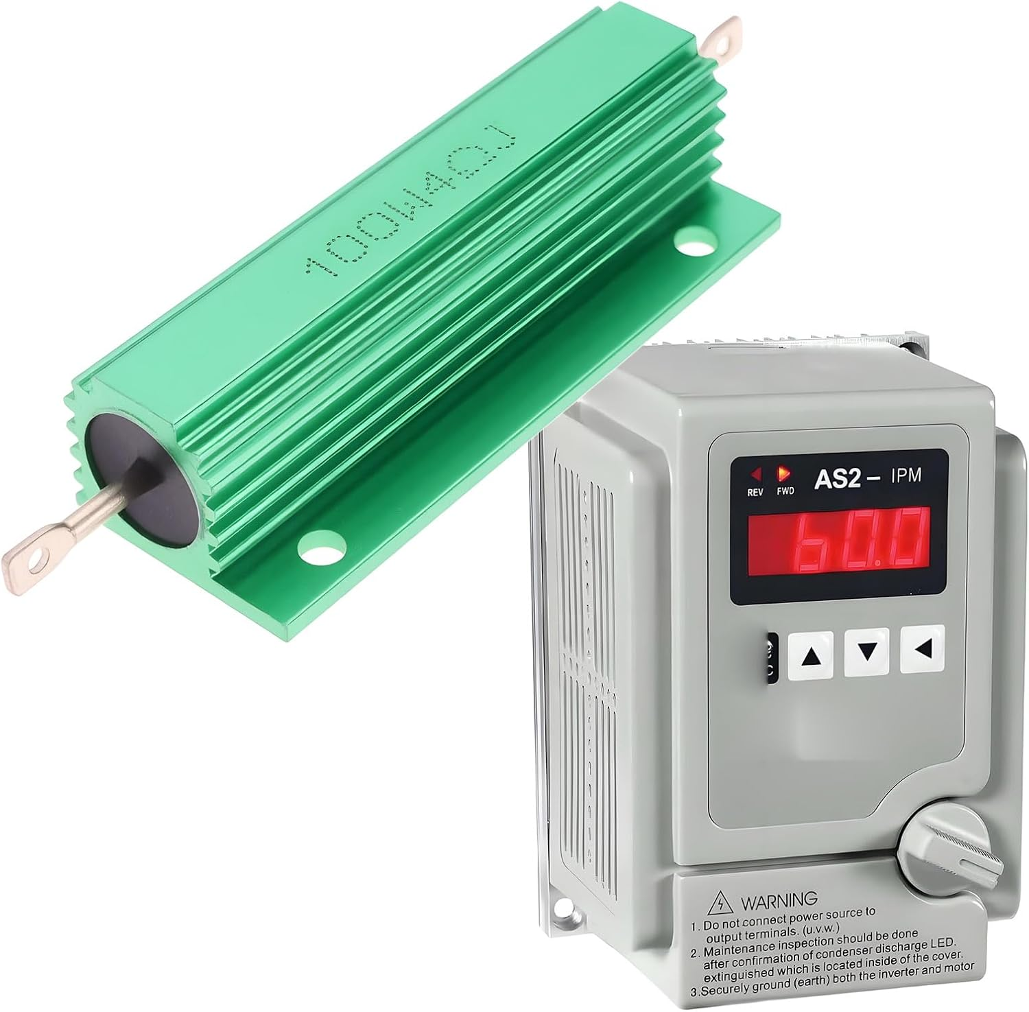 Create Idea 2PCS Aluminum Resistor Load Resistor 100W 4 Ohm for Power Supply Equipment Converter Elevator Green image number 3