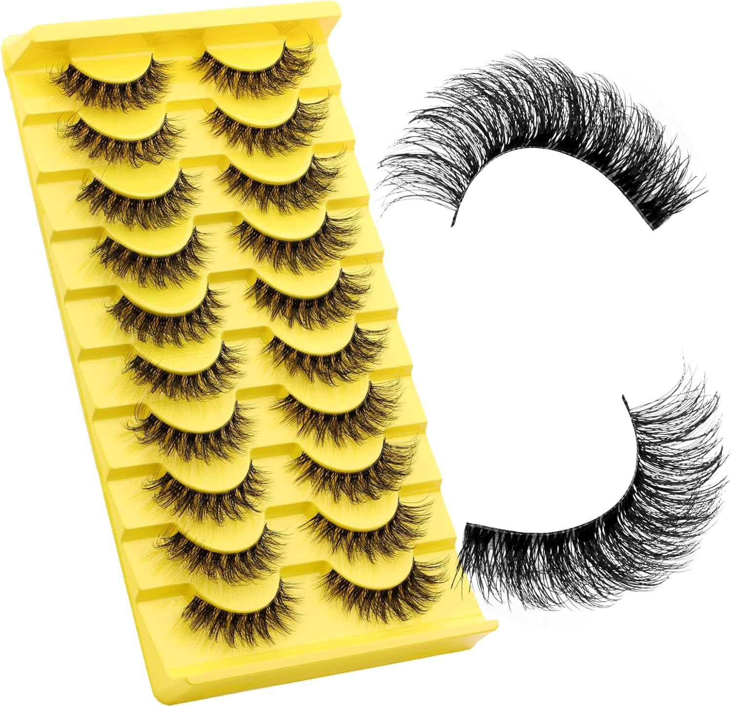 GEMERRY Natural Lashes Wispy Strip Eyelashes Classic Look False Eye Lashes Eyelash Fake Soft Fluffy Lash 10 Pairs(Lz-201) image number 3
