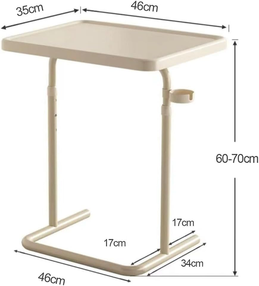 MTSDM Adjustable Laptop Table with Cup Holder, Mobile Standing Desk Table Adjustable Height Office Computer Stand, Suitable Side Table for Tablets, Writing Desks, Tilt and Height Adjustable