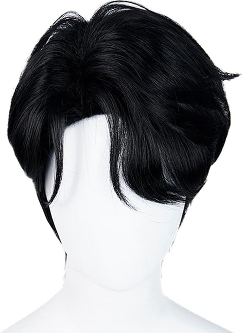 Short Black Jinu Wig, Pixie Cut Synthetic Hair for Cosplay Anime Kpop Demon Hunters Saja Boys, Comic-Con, Parties, Costume Play, Comes with Wig Net Cap, Popular Hairstyle image number 3