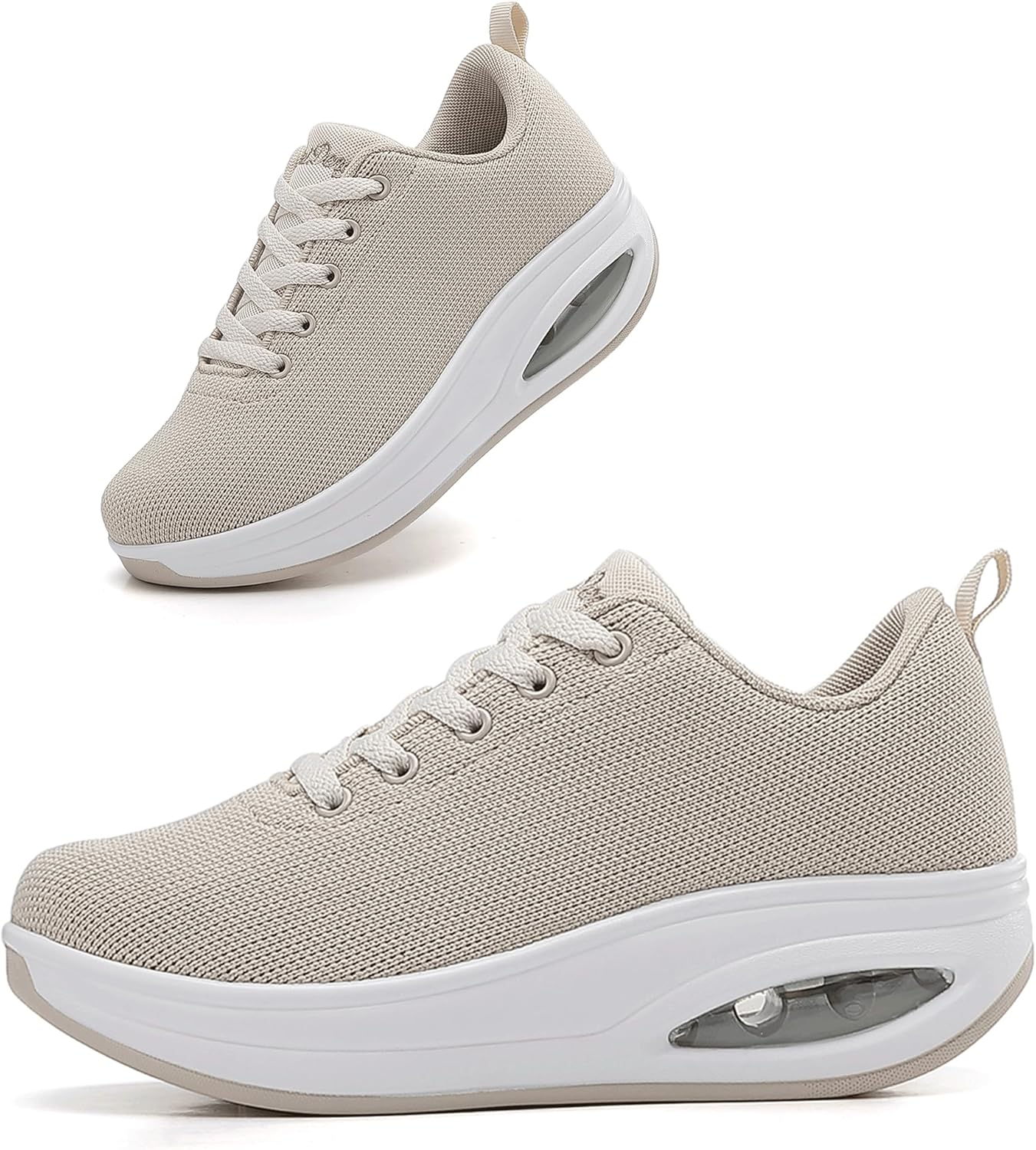 Oude Sneakers for Women Comfortable | Shoes for Women Traveling | 2 Inch Air Cushion Rocker Bottom