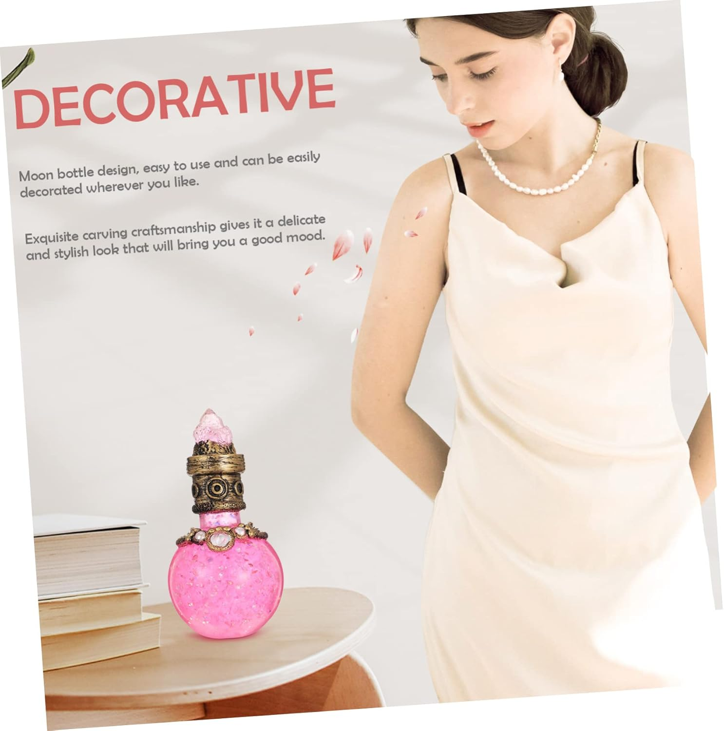 Yardenfun Decoration Resin Craft Shiny Bottle Ornament Home Decor Mermaid Girls Desktop Decoration for Party Supply image number 4