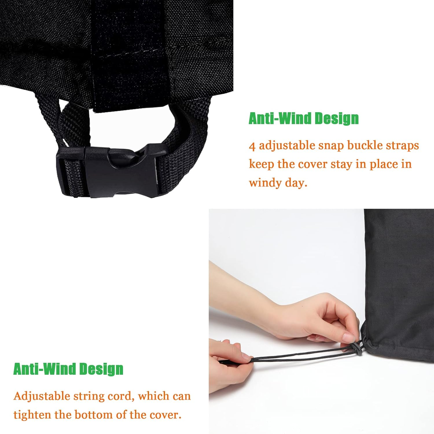 WOMACO Smoker Cover for Pit Boss 4/5/7 Pro - Series, PBV4PS1, PBV5PW1, PBV4PS2, Heavy Duty Waterproof Vertical Pellet BBQ Smoker Grill Cover (26.5" W X 26.5" D X 53" H, Black) image number 2