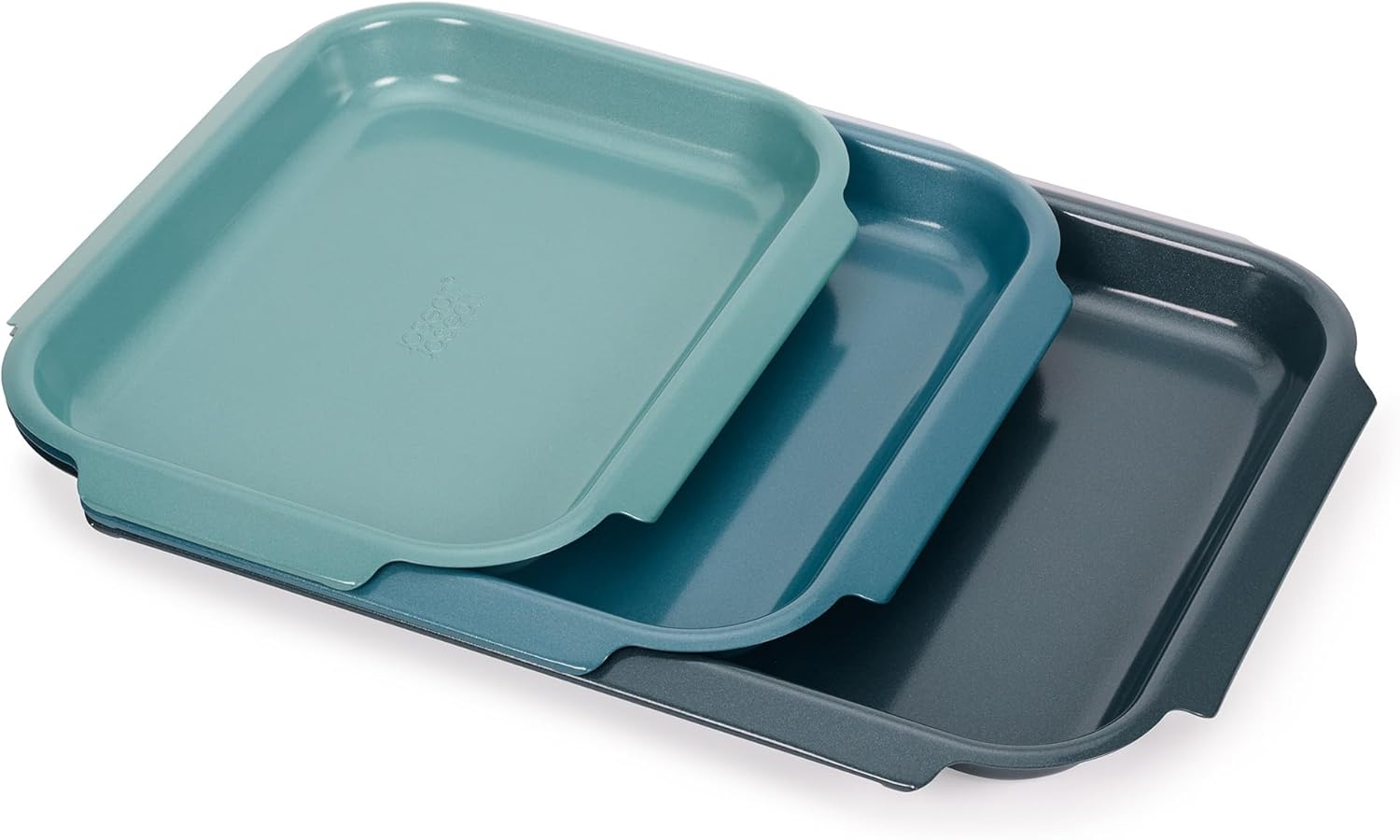 Joseph Joseph Nest&trade; Bake 3-Piece Non-Stick Baking Tray Set, Carbon Steel, Easy-Pull Handles, Stackable, Space-Saving Design, 10-Year Guarantee image number 4