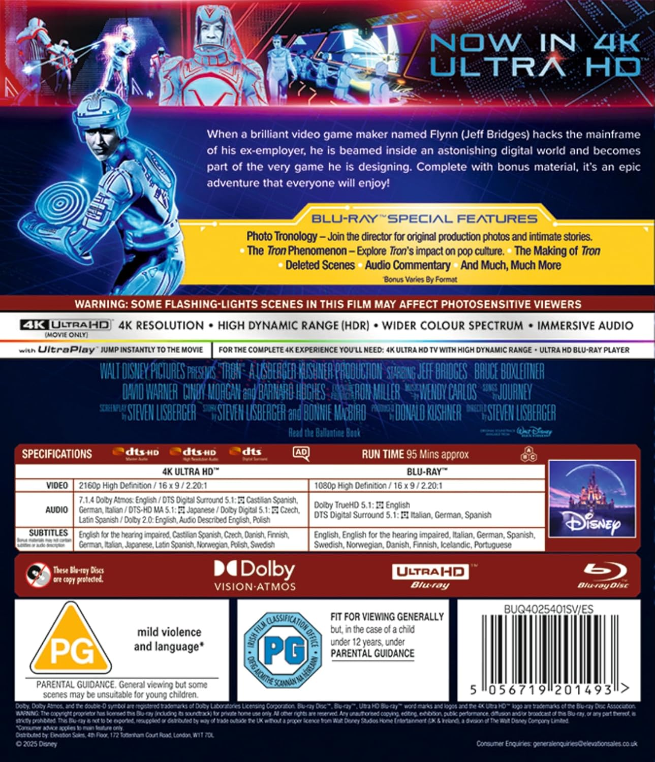 Disney'S Tron (1982) 4K Ultra HD/BD [Blu-Ray] [Region Free] image number 3