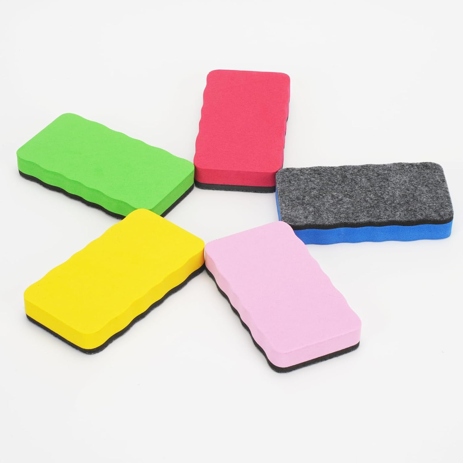 Magnetic Whiteboard Eraser, 10 Pcs Dry Eraser with Thick Felt Pad, Dry Erase Whiteboard Cleaner for Students Home Office (5 Colours) - 4 Colours image number 4