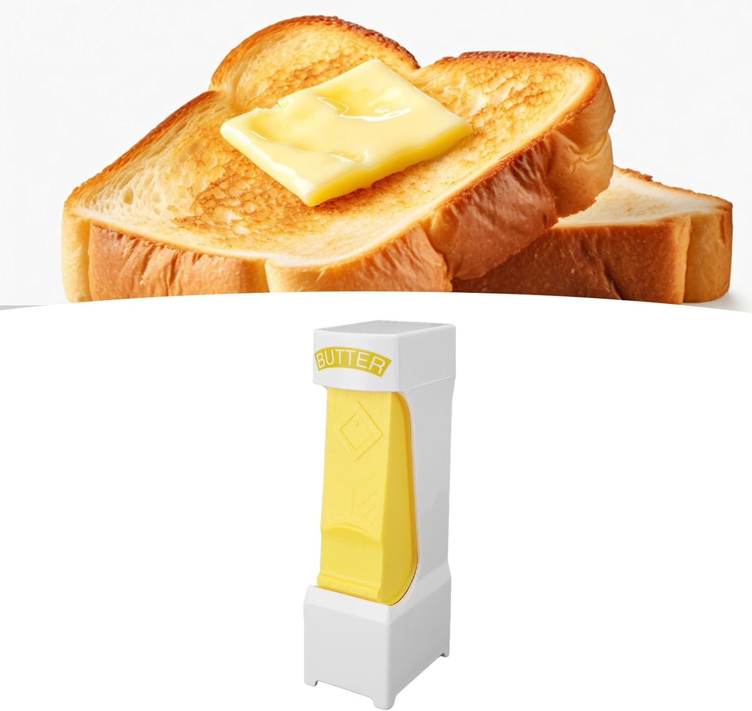 Stick Butter Cutter, ABS One Click Butter Cheese Dispenser Cutter with Stainless Steel Blade, Cheese Splitter Butter Slicer Suitable for Quickly Making Breakfast, Dinner, Bread, Cake, Cookies image number 1