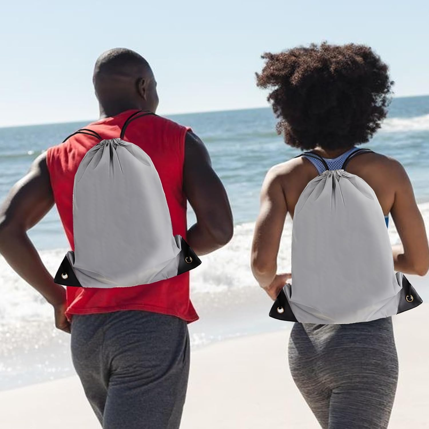 JDFHFGB Drawstring Backpack Gym Bag - Water Resistant Sports Sack with Reflector, Lightweight Polyester Fabric String Bag for Women/Men, Basketball Fitness Swimming Travel