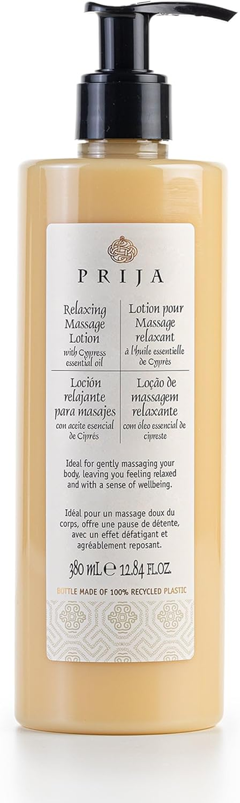 Prija Relaxing Massage Lotion with Aloe Vera and Cypress Oil, Refreshing and Moisturising Body Cream Leaves You Feeling Relaxed and with a Sense of Wellbeing 380Ml image number 1