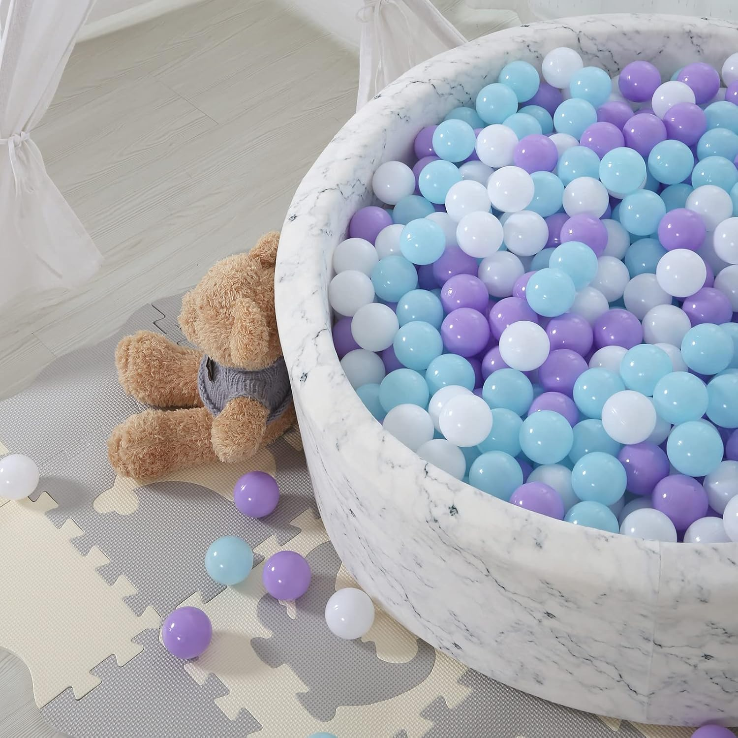 STARBOLO Star Ball Pit Balls for Toddlers -100Pcs Star Phthalate Free BPA Free Non-Toxic Crush Proof Play Balls Play Tent Pool Playhouse Playpen Party Decoration. image number 5