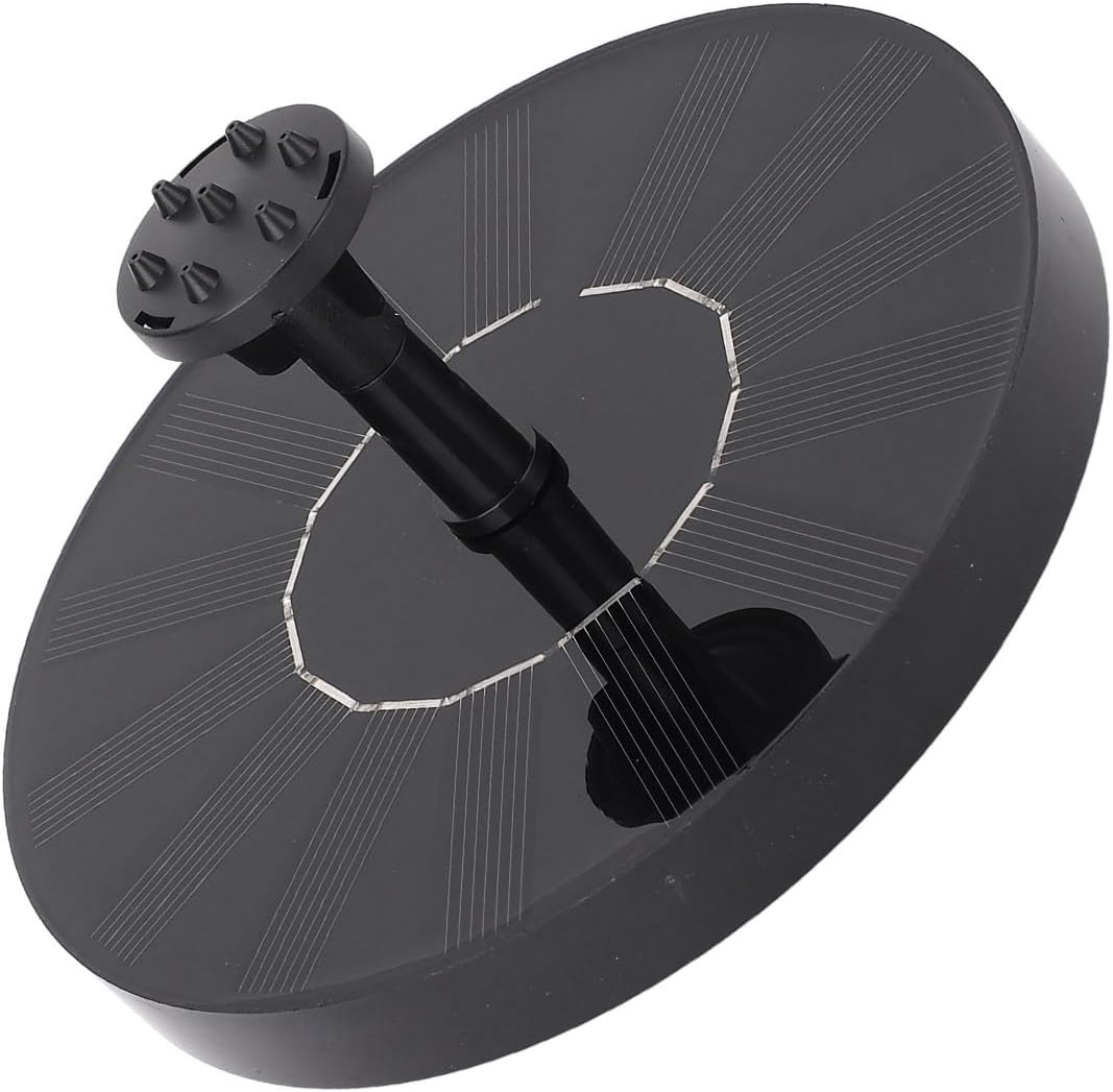 Jiawu Solar Bird Bath Fountain Pump, Small Solar Fountains with 4 Nozzles, Low Noise Waterproof Floating Powered for Bird Bath, Garden, Pool, Pond, Fish image number 2