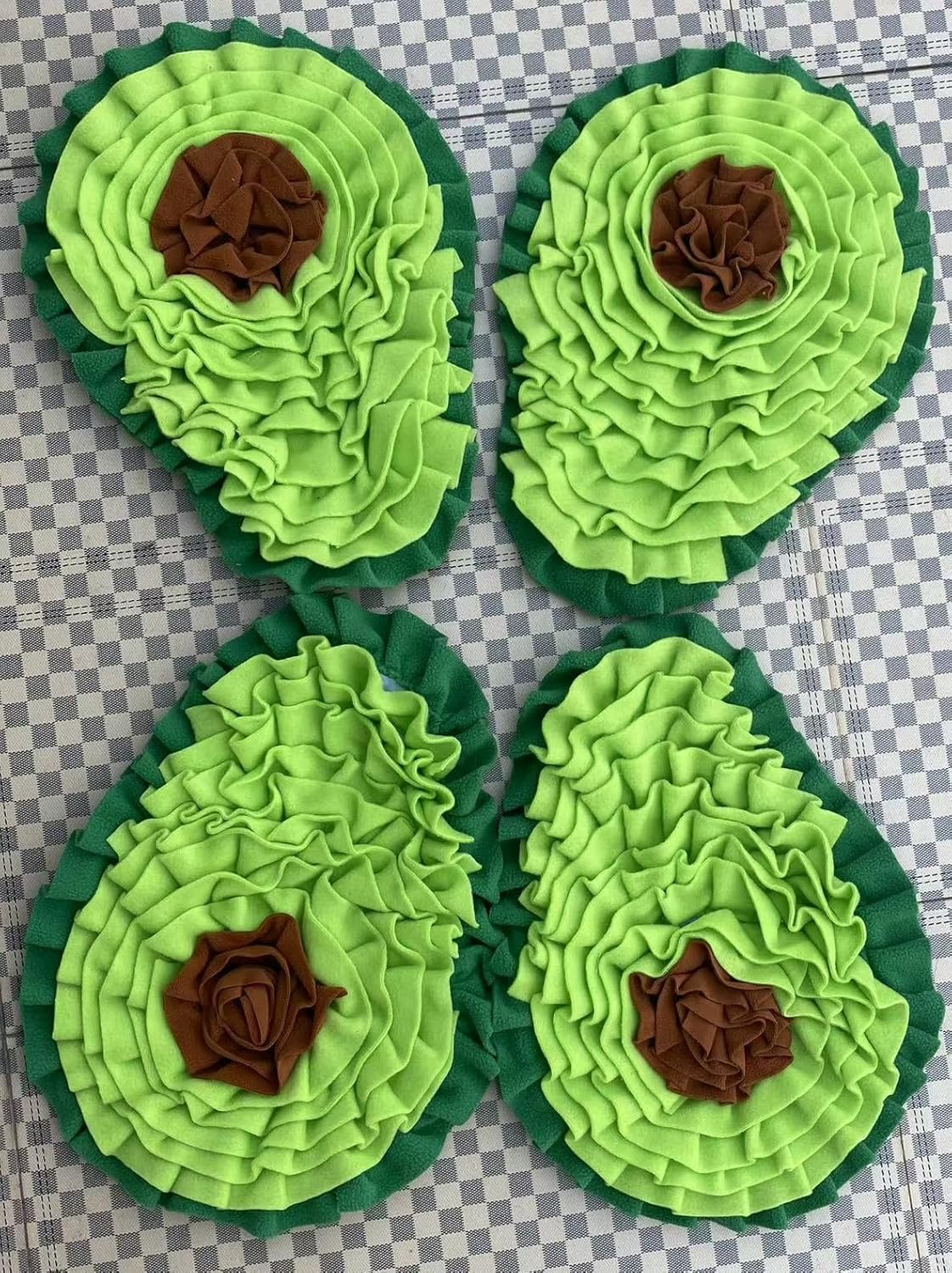 2Pcs of Avocado Shaped and Colored Cute Small Green Snuffle Mat for Small Dogs Cats, 41X30Cm, Sniffing and Foraging Mat image number 2