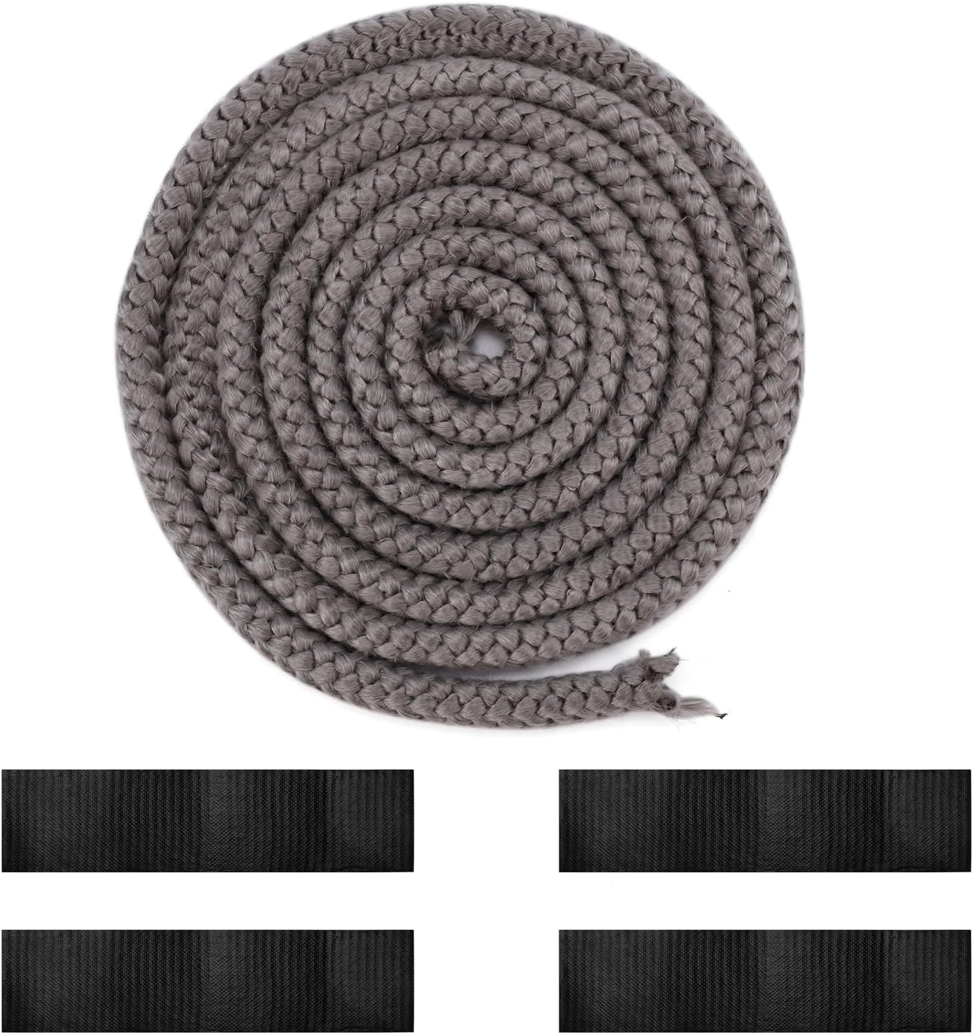 Fireplace Seal Rope, 8.2Ft X 0.55In Graphite Impregnated Fiberglass Rope Seal Gasket Replacement Wood Stove Door Gasket for Fireplaces Stoves Wood Burning image number 1