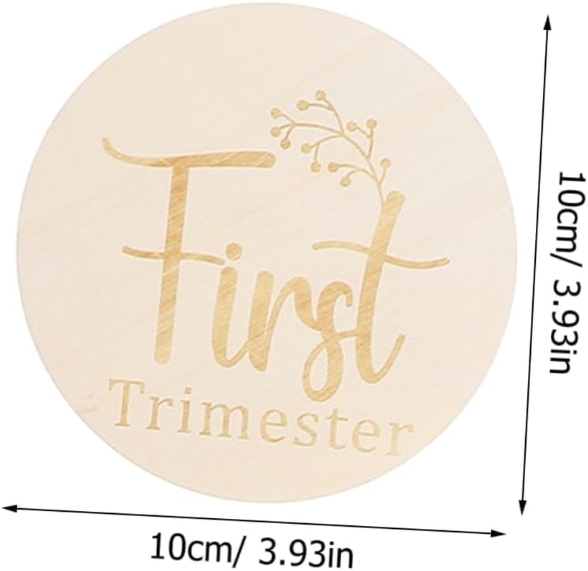 GALPADA Wooden Pregnancy Milestone Discs Set 11Pcs Double-Sided Baby Weekly Milestone Signs for Newborn Photo Props for Tracking Growth during Pregnancy Journey image number 4