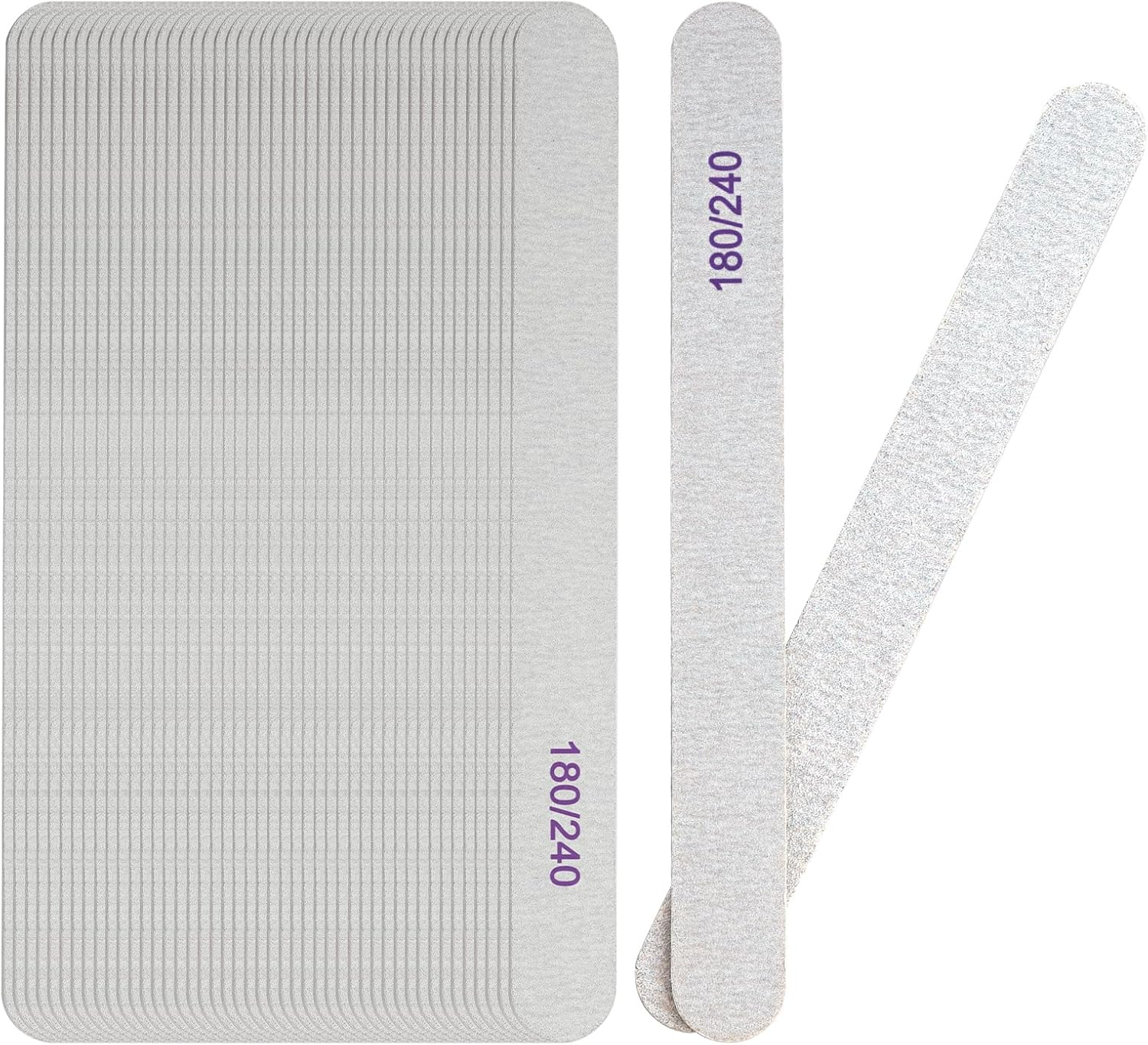 100/180 Grit Nail Files - 50 Pcs Grit Nail Files 100/180 for Acrylic Nails Files Bulk Double Sided Emery Board Reusable Files for Natural Nails image number 3