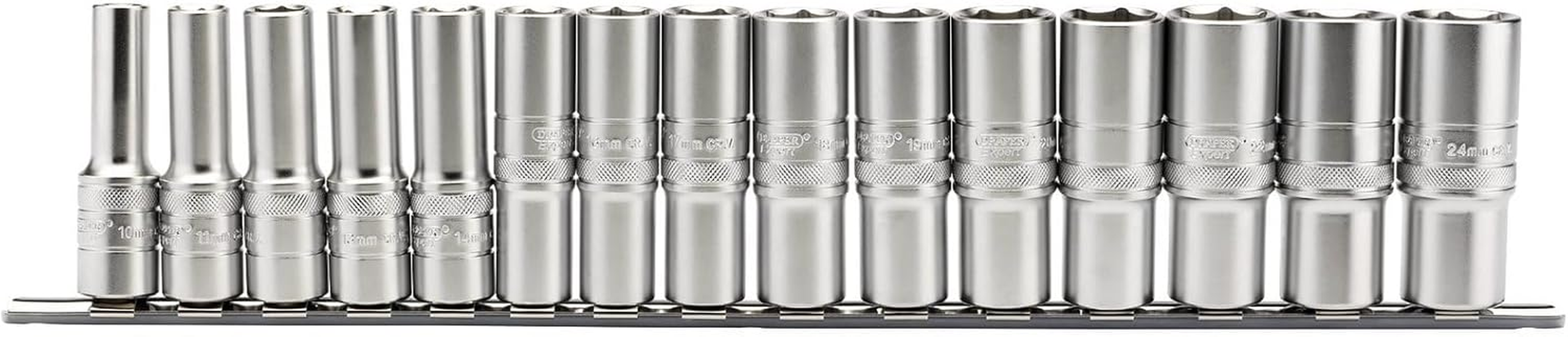 Draper 16499 1/2-Inch Square Drive Imperial 15 Piece Deep Socket Set