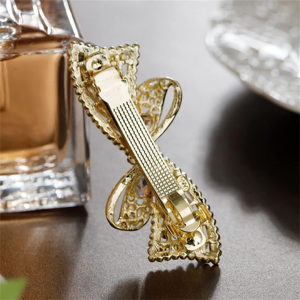 Crystal Hair Accessories,Clips Hairpins,Clip Plate,Hairpin Hair Accessories Head Trim Clip Spring Clip Handmade Non-Slip Orange Town Girl (Color : A, Size : 6.6 * 3.4Cm) image number 1