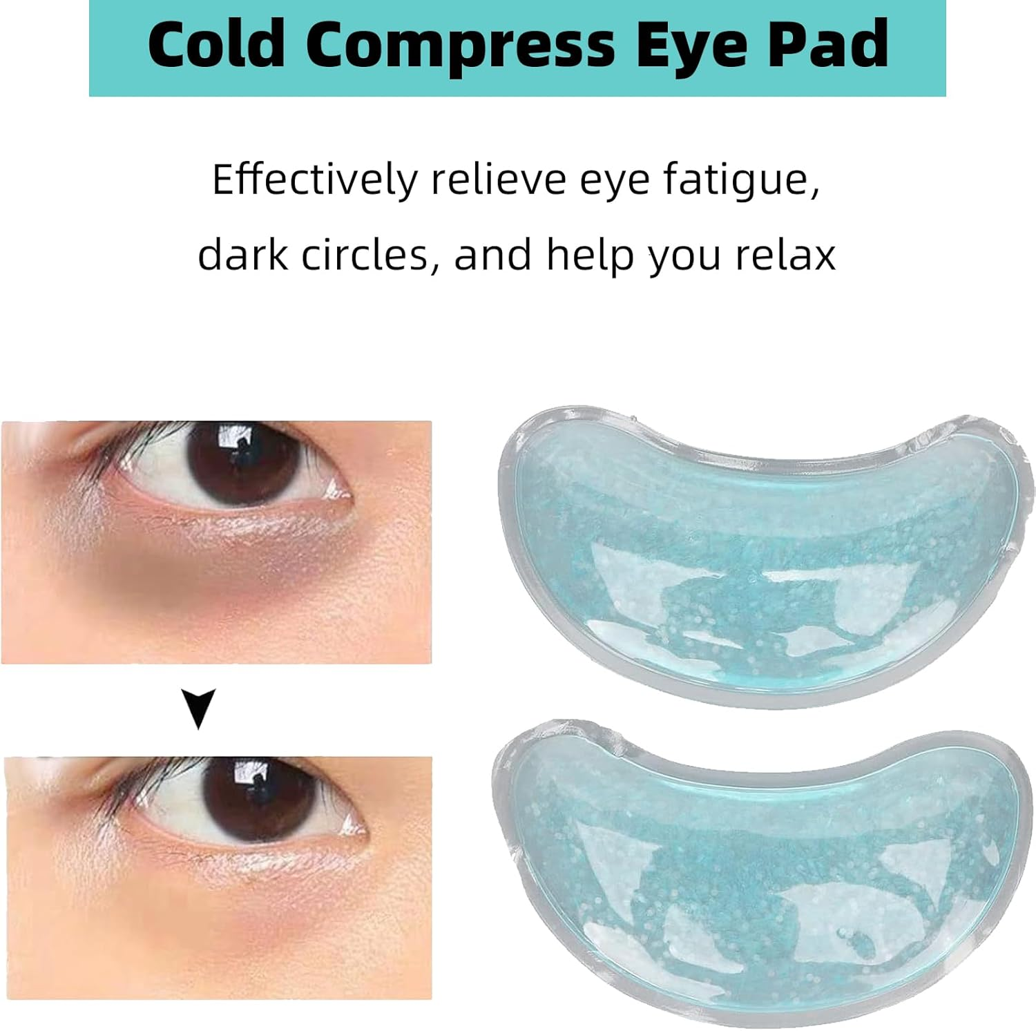 Suytvenxau Gel Eye Pad, Reusable Cooling Pads for Under-Eye Hot & Cold Treatment, Patches Mask for Strain, Swelling & Redness image number 5
