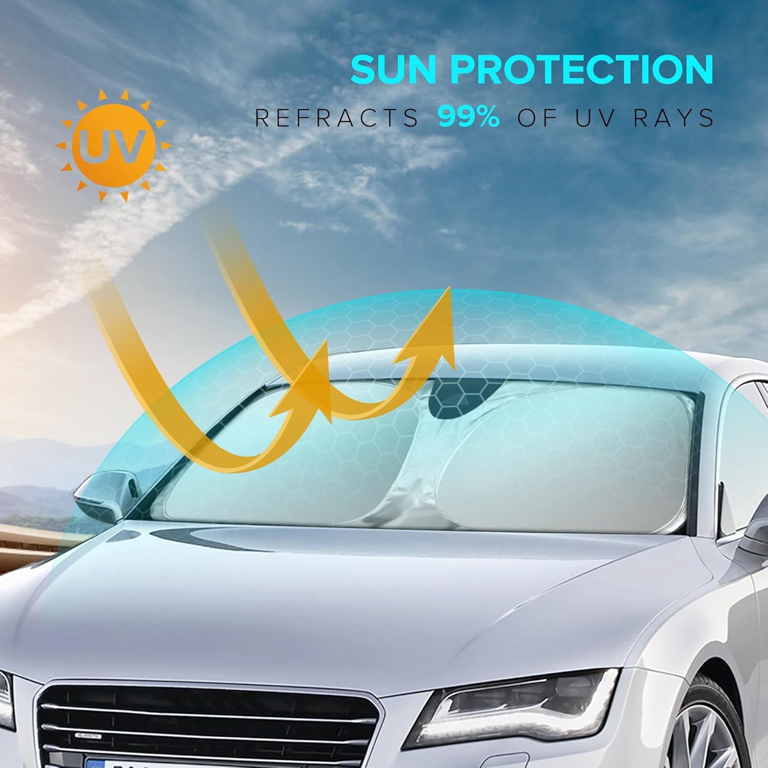 XHRING Windshield Sun Shade Sunshade Compatible with Subaru Outback 2026 2025 2024 2023 2020-2022 Base Premium Limited Touring SUV Accessories Car Front Windshield Cover Sun Shade Foldable Window image number 5