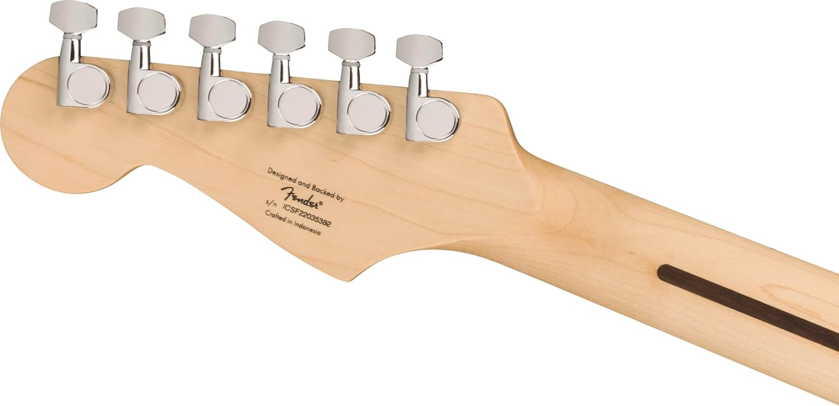 Fender Squier by Fender Sonic Stratocaster Electric Guitar, Maple Fingerboard, White Pickguard, Black, Comes with Free Virtual Lessons image number 6