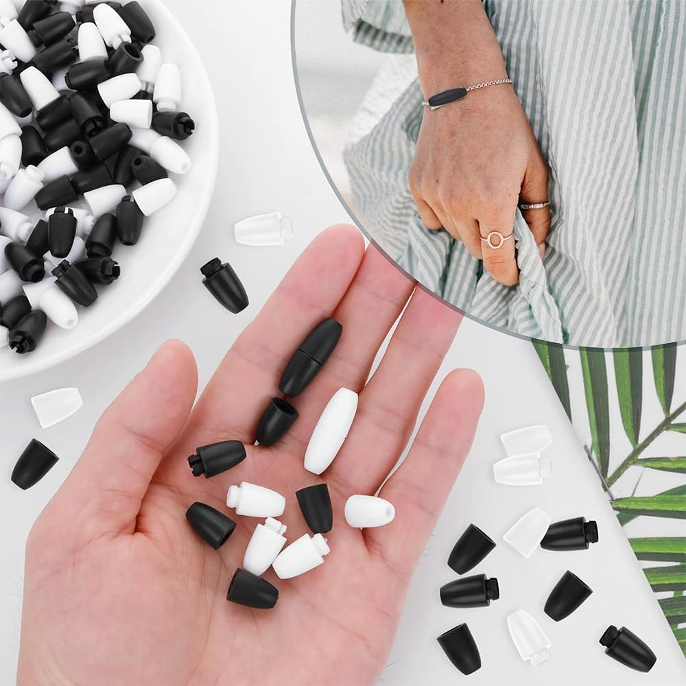 Plastic Breakaway Safety Buckle Clasp Bead Barrel Connectors, 100Pcs Clasp Bead Barrel Connectors Breakaway Safety Clasp Breakaway Clasps Safety Breakaway Clasps,Plastic Break Away Safety Clasp Buckle image number 6