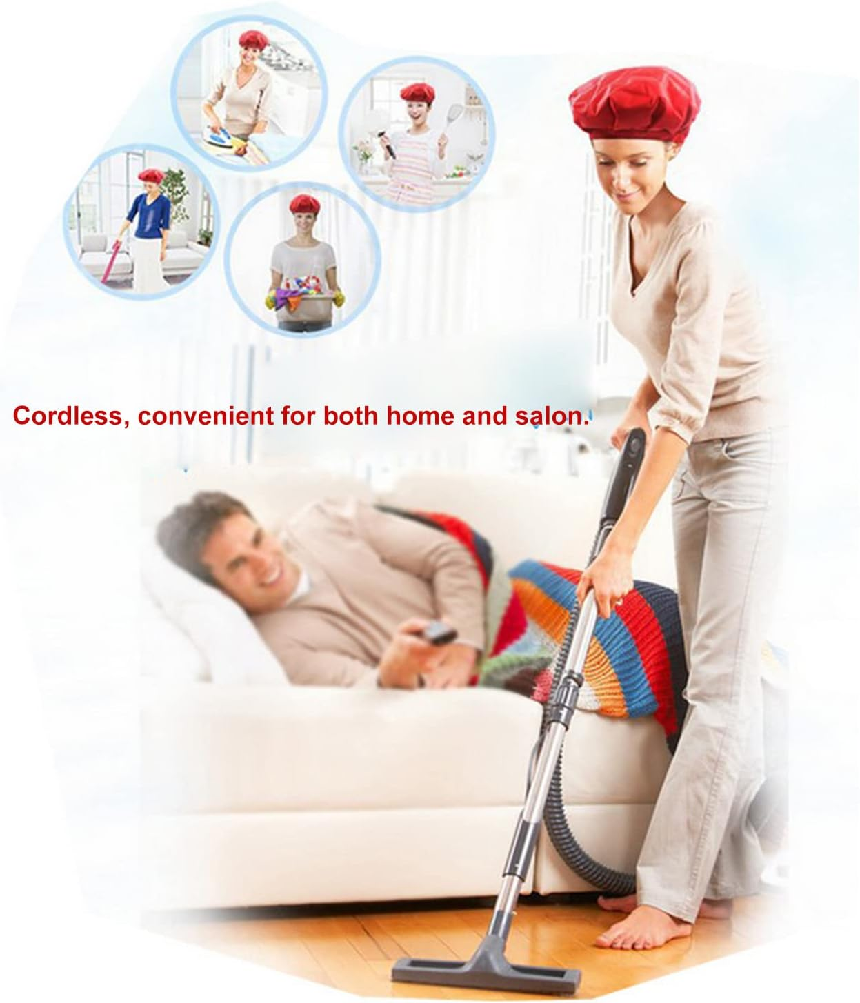 RAYWE Hair Conditioning Hat Cap Hair Styling Conditioning Treatment Steamer Cap Cordless Hot&Cold Therapy Hair Steamer Cap image number 3