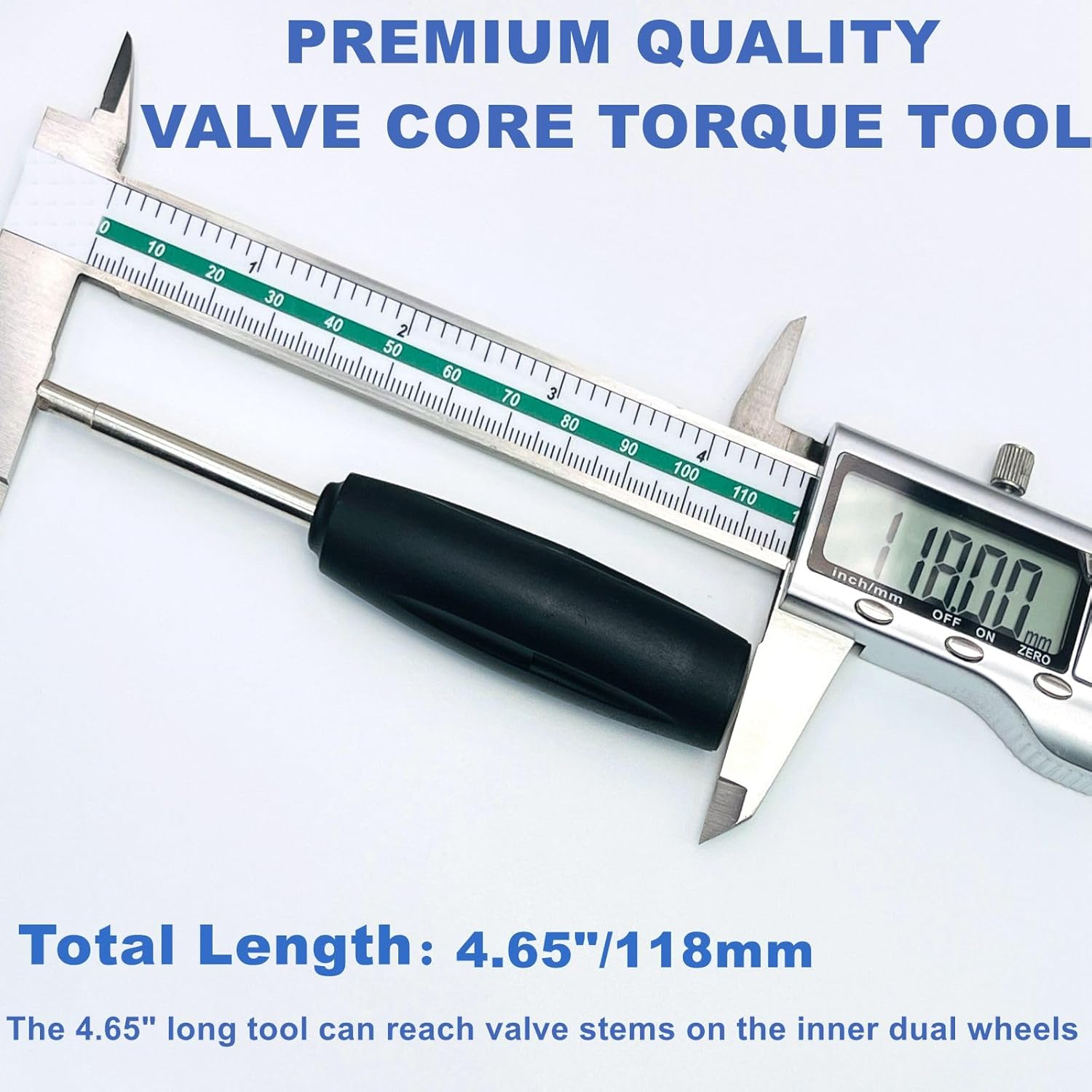 VOTNMIC 2 Pieces Valve Core Torque Tool, Avoid TPMS Damage, Valve Core Removal and Installation Tool, Helps Guard against over or under Torquing,Black, Silver image number 6