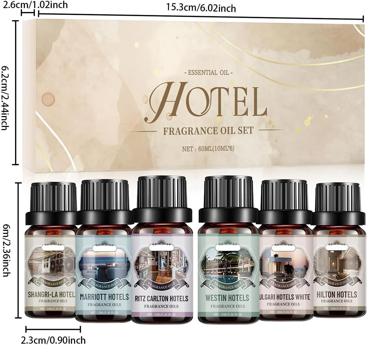 Fragrance Oil - 6 Pieces 10Ml Diffuser for Long-Lasting Aromatherapy, Multi-Purpose Use with Soap Making, Room Scent, Scented Oil for Hotel, Home, Bedroom, Car, Spa image number 5