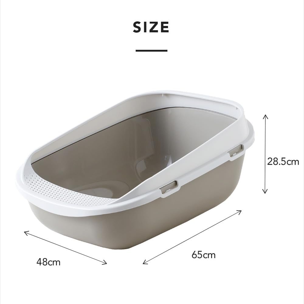 OFT Mega Tray, Main Unit for Cats, Gray, Large Toilet, Spacious Size, Splatter Proof Cover, Size (Approx.): Width 18.9 X Depth 25.6 X Height 11.2 Inches (48 X 65 X 28.5 Cm) image number 1