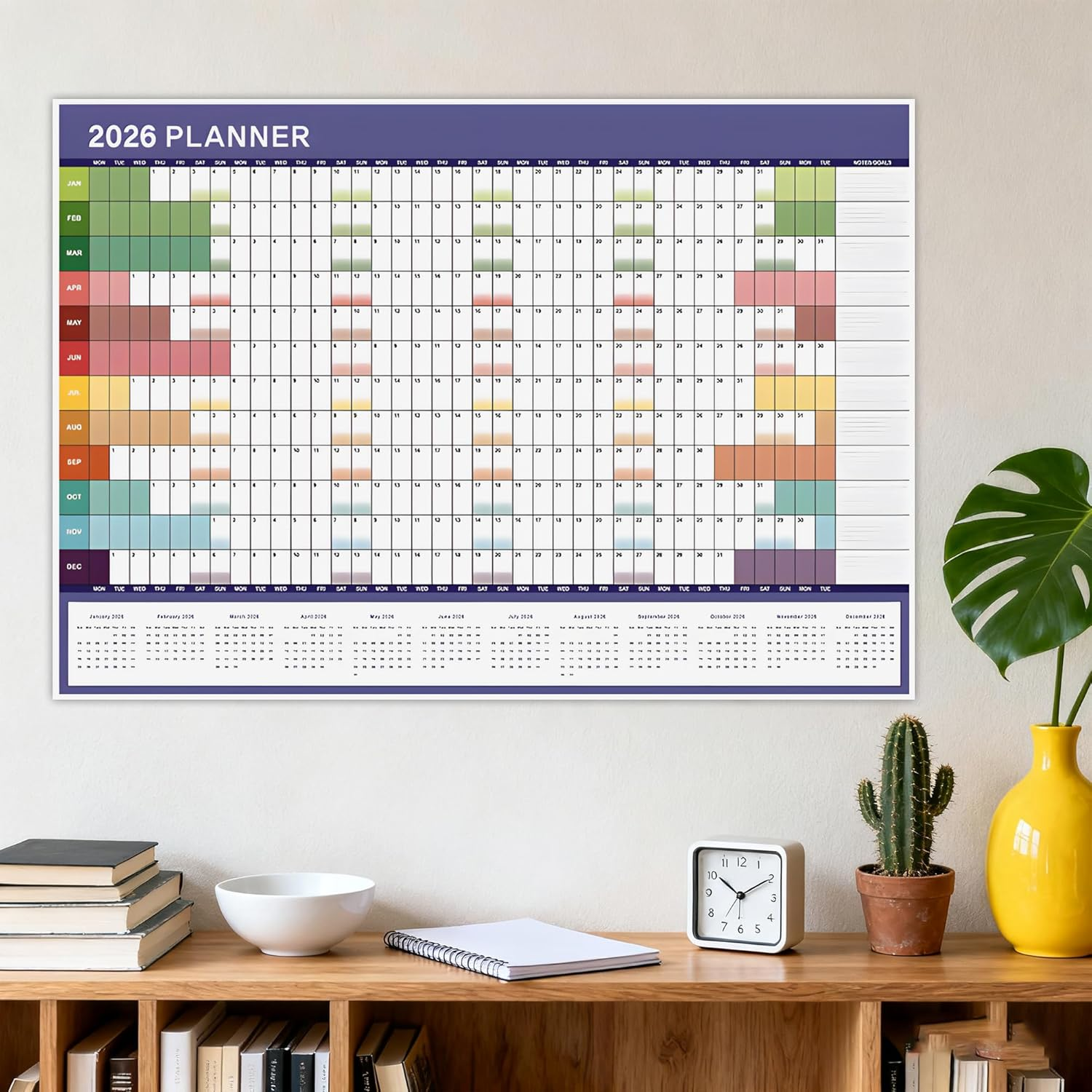 2026 Wall Planner, Large Wall Calendar&ndash; Foldable Poster Chart Calendar with 365 Daily Plan & Colorful Stickers, Full Year Annual Wall Calendar for Home Office School Planning, Organizing & Scheduling image number 3