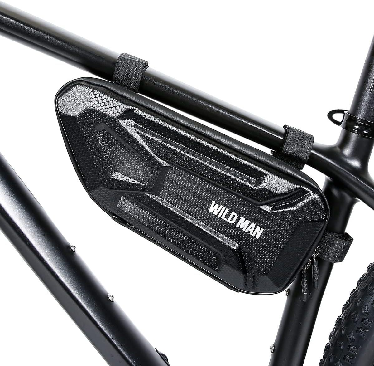 WILD MAN Rainproof Hard Shell Bike Triangle Frame Bag Top Tube Bicycle Bags Good for MTB Mountain Road Bike or Motorcycle Saddle (XT4, Sun Pattern) image number 4