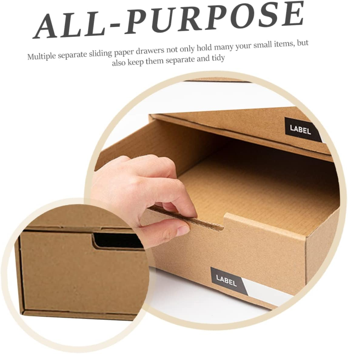 SEWACC Desk Drawer Organizer Sturdy Paper File Box Smooth Fixing Multi-Purpose Storage for Documents Stationery Accessories for Office Home Use image number 4