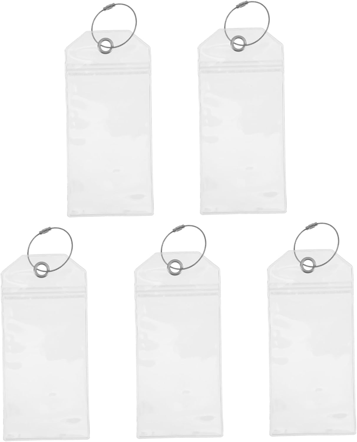 FUNNETOYU PVC Waterproof Luggage Tag Holders 5Pcs 19X9Cm Sturdy Plastic Id Badge Sleeves for Cruises and Travel Accessories image number 5