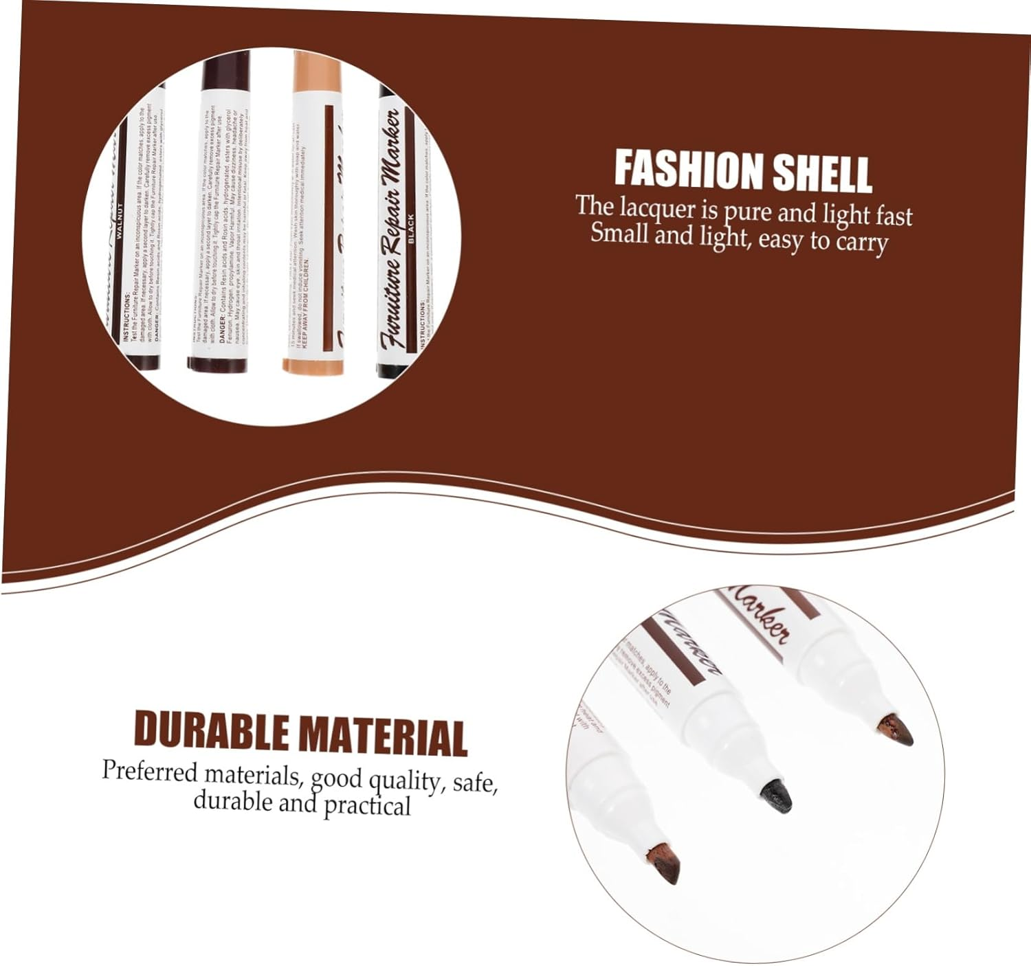 12Pcs Wood Filler Marker Repair Pen for Floor Scratch Repair Furniture Markers Touch up Pens for Home Furniture Restoration image number 4