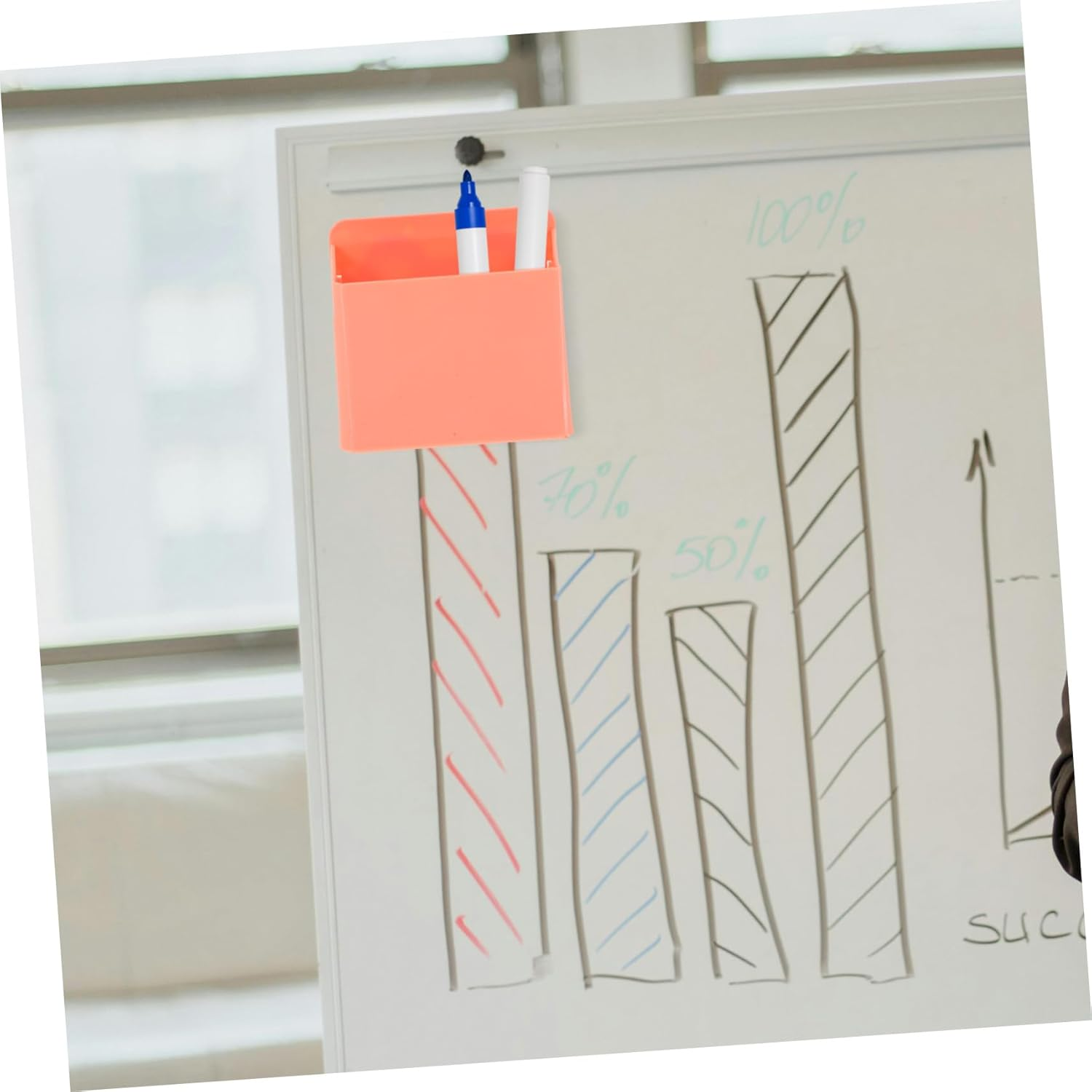 TEMPNAP 2Pcs Desk Storage Organizer Whiteboard Pencil Case Stationary Organiser Whiteboard Accessories Pen Holders image number 6