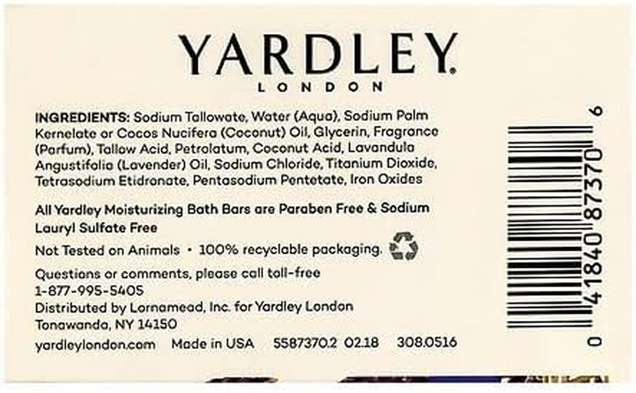 Yardley London English Lavender with Essential Oils Soap Bar, 4.25 Ounce (Pack of 12) image number 1