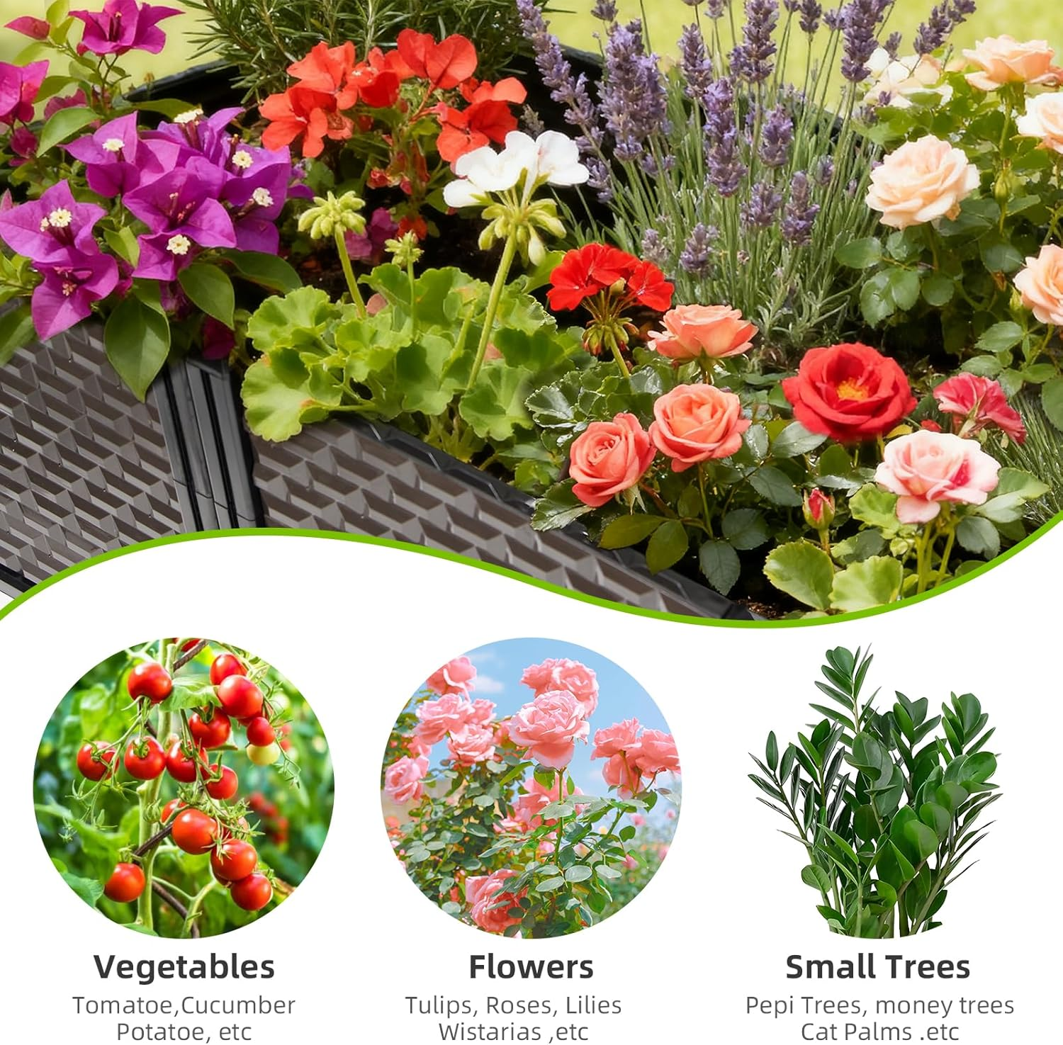 Giant Raised Garden Bed Self Watering Kit 50Cm Deep, 240Cm Family-Size Outdoor Planter Box, Super Long Elevated Garden Bed for Urban Farming, Grow Vegetables, Flowers & Herbs image number 3