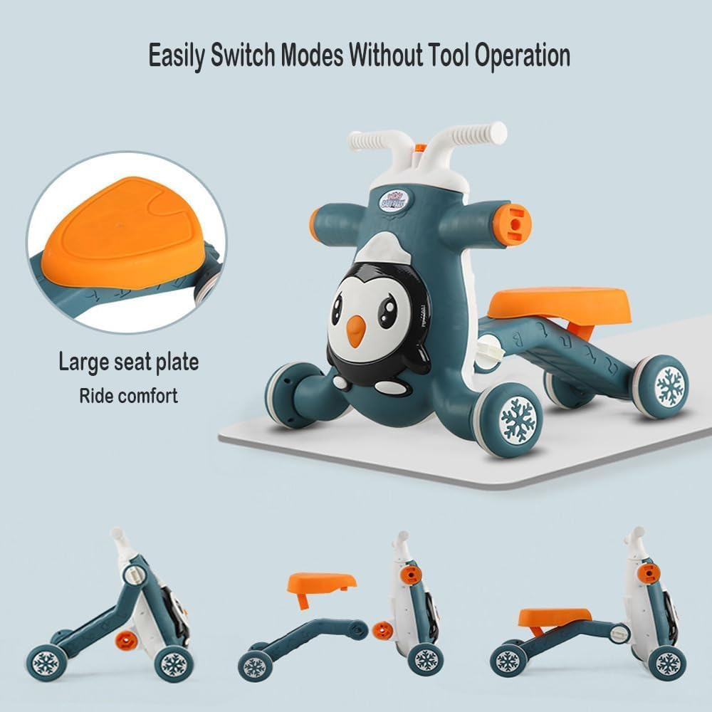 Fohouse 3 in 1 Baby Push Walkers for Baby Toy Sit-To-Stand Learning Walker with Wheels, Toddler Learning to Walk, Assemble as Scooter/Motorbike/Activity Center/Musical Toys for Infant Boys Girls image number 5