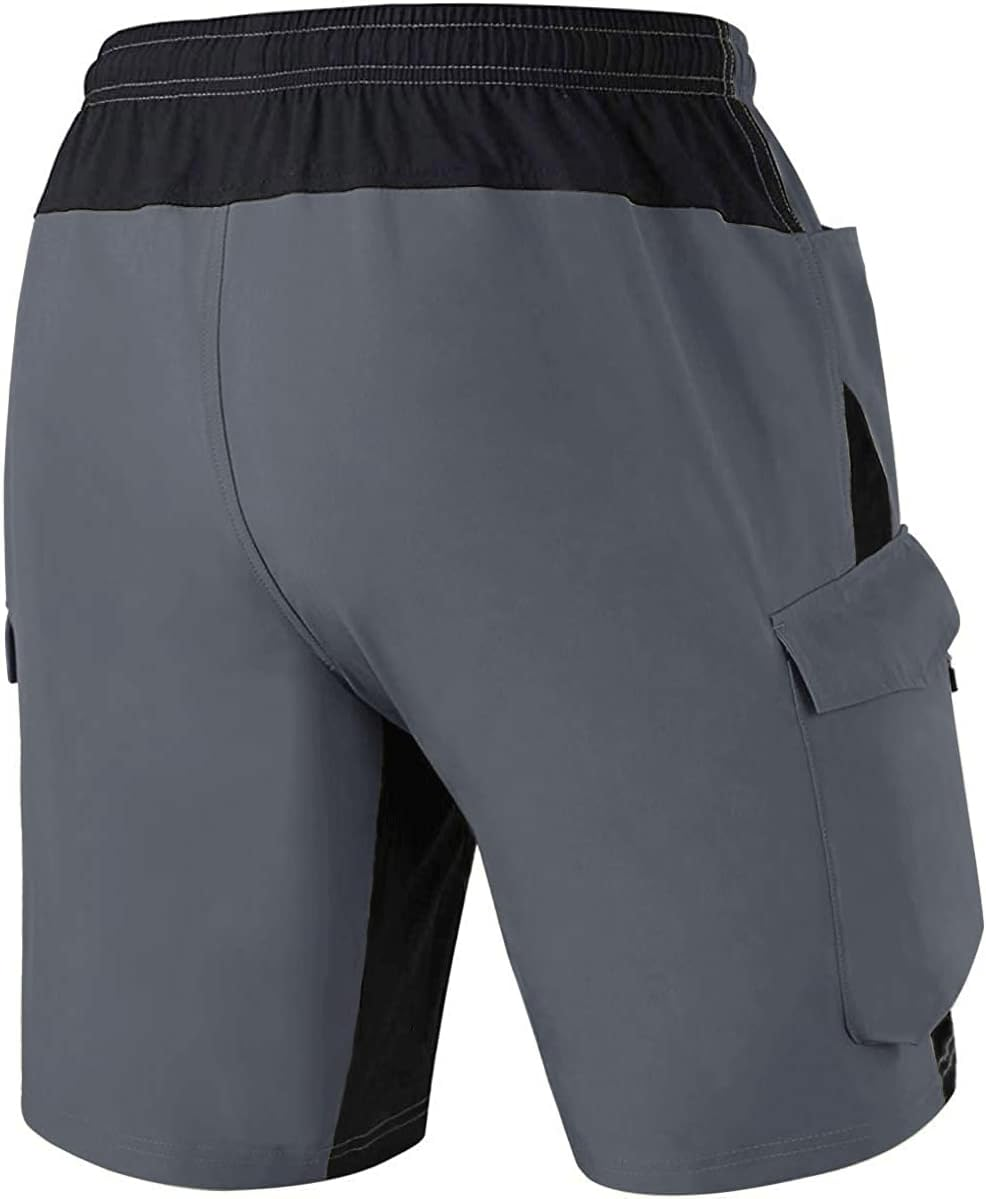 VAYAGER Men'S Mountain Bike Shorts 3D Padded Bicycle MTB Shorts Loose-Fit Lightweight MTB Cycling Shorts image number 2