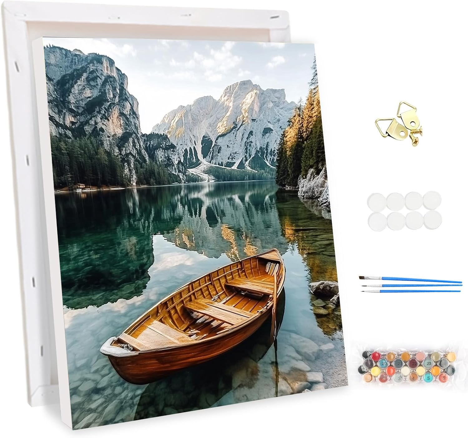 MEIYUDA Painting by Numbers Adults with Frame, DIY Set Adult Women Craft Set, 3 Brushes and Acrylic Paint, DIY Hand Painted Oil Painting Kit as a Gift and Home Decoration 30 X 40 Cm