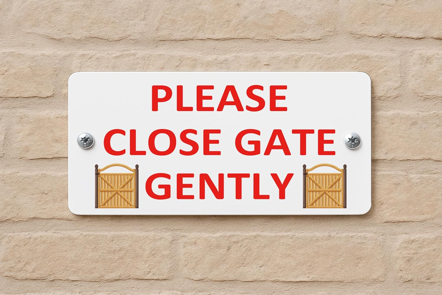 Please Close Gate Gently Sign Outdoor Plaque, Home&Garden Notice (Style 1(Black Text), with Self-Adhesive at Back) image number 6