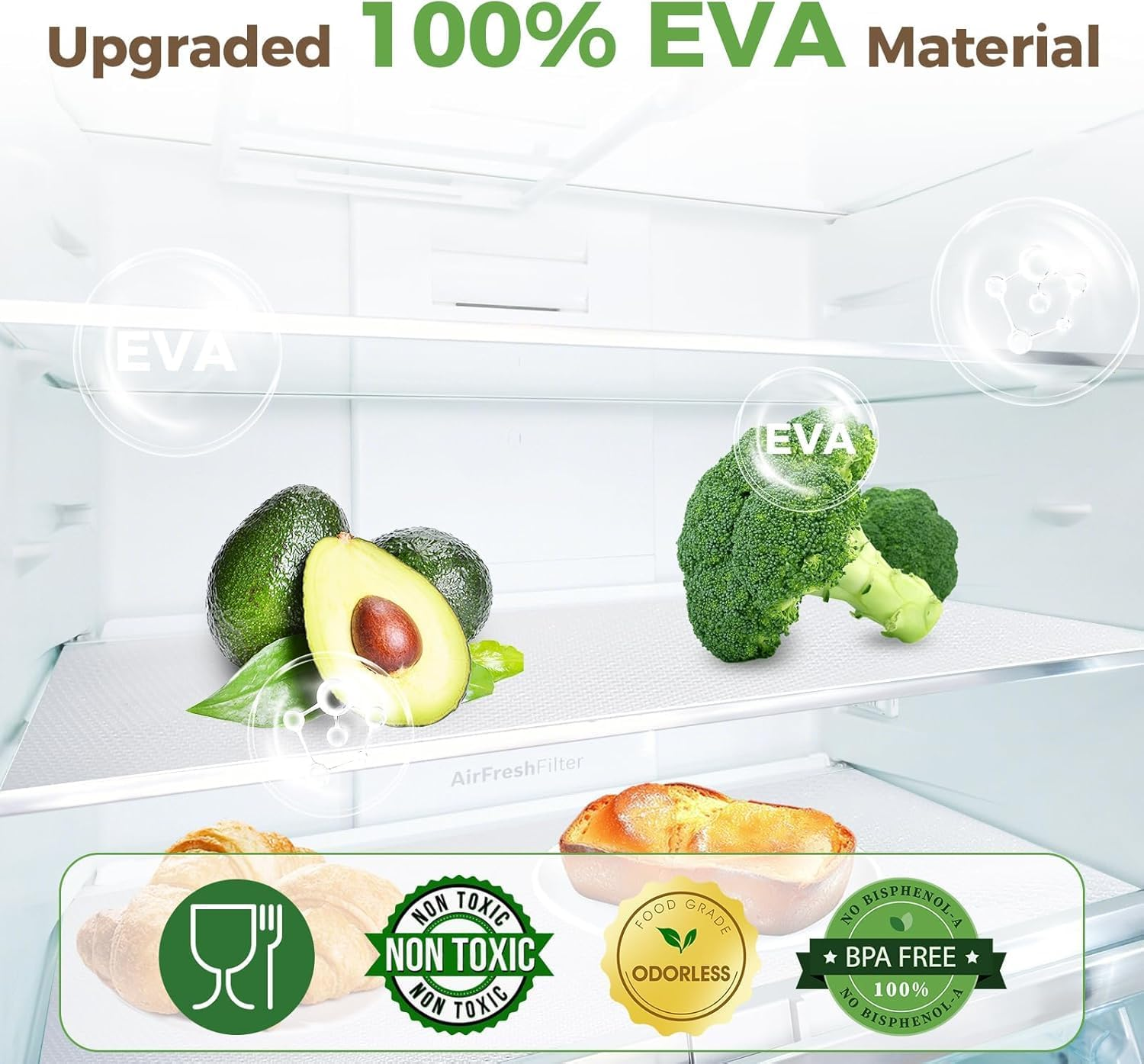 2 Pack Clear Drawer Liners Non Slip 60Cm X 500Cm - Waterproof Kitchen Shelf Liner, Transparent Cabinet & Cupboard Liner for Fridge, Pantry, Countertop - Easy Cut, Washable, Odor-Free image number 3