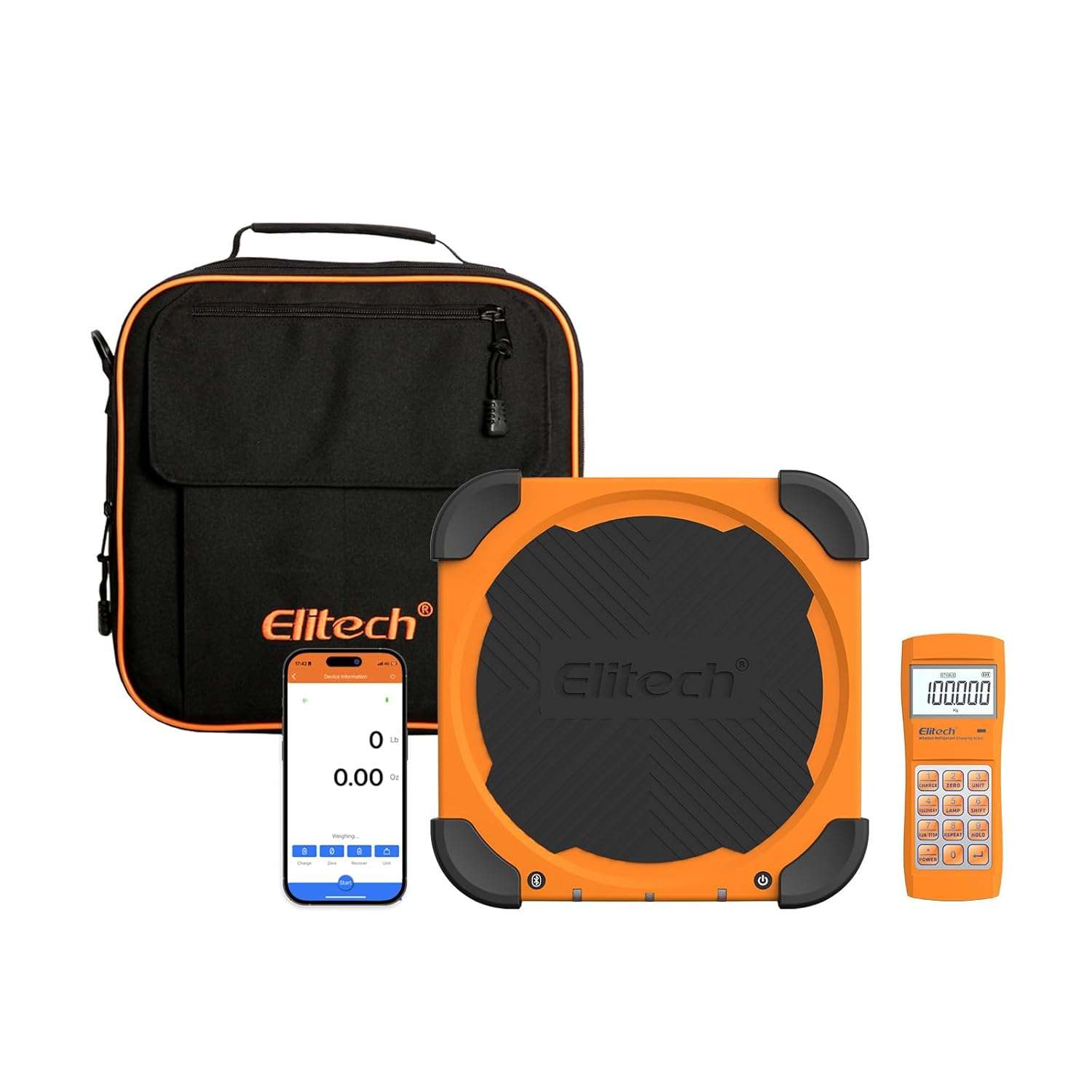 Elitech LMC-210 Wireless Refrigerant Electronic Charging Weight Recovery Scale for HVAC A/C Remote 220 Lbs/100 Kgs image number 3