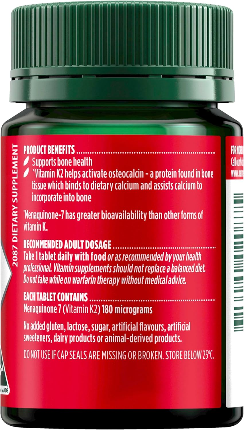 Nature'S Own Vitamin K2 180Mcg 60 Tablets image number 2